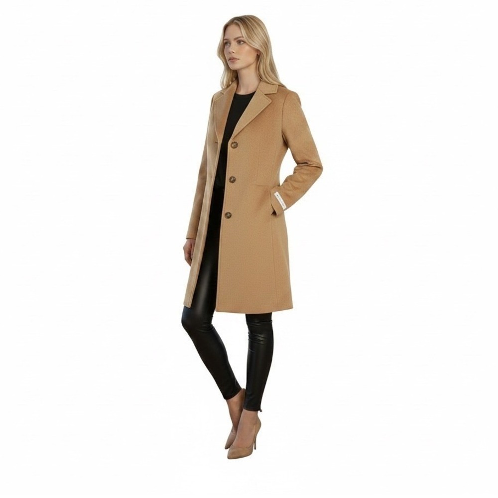 Calvin Klein Women's Coat Size 4 Brown Precious Fiber Long Jacket CW082699